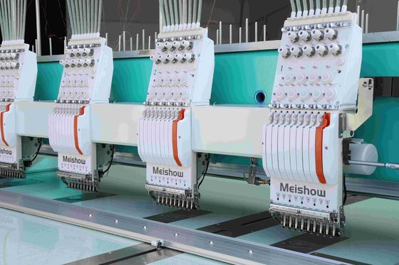 Máquina de bordado de computador plano 20 cabeça 9 agulhas para cortar peças de bordado