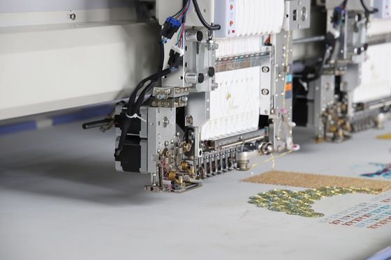 Máquina de bordado de lenços de couro duplo de alta velocidade 6 cabeças Máquina de bordado industrial