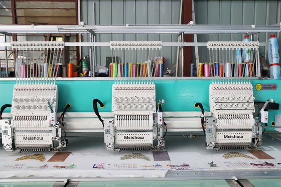 Máquina de bordado de lenços de algodão de alta velocidade de 1200 rpm com 10 cabeças com moldura de alumínio