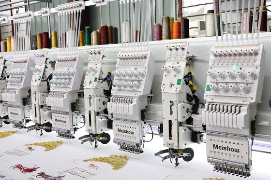 Máquina de bordado de fita mista 10 cabeças mais 10 cabeças Máquina de bordado plano